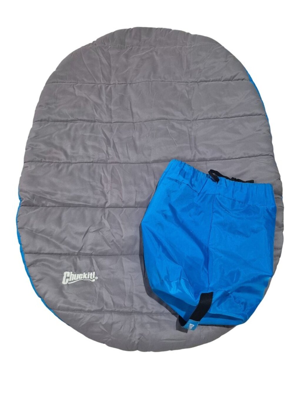 Chuckit! Travel Pillow Dog Bed, Water Resistant, Medium to Large Dogs Gray